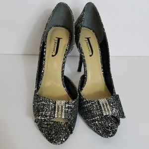 Womens shoes.  Black and silver